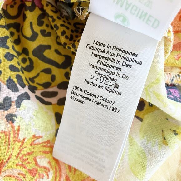 J Crew Women 0 Classic Popover Blouse Safari Ratti Animals AN100 Top Shirt - Picture 8 of 9